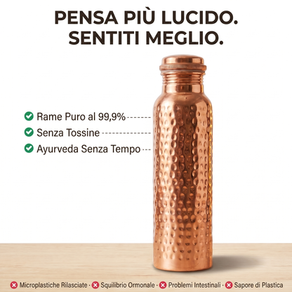 Bottiglia in rame Ionvita, pensa più lucido