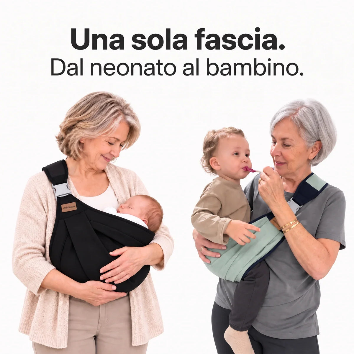 Una sola fascia, dal neonato al bambino